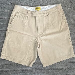 Men's Golf Wang NICE Flat Front Shorts in Khaki - Size 34W